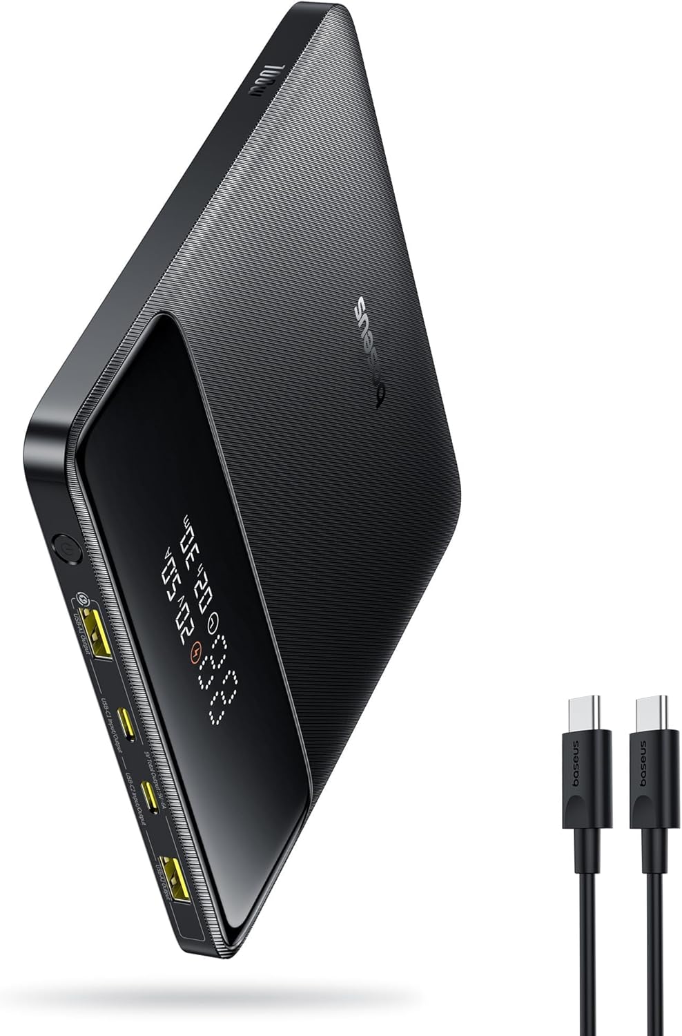 شاحن متنقل Baseus H1 بشحن سريع وعرض رقمي – سعة 20000 ملّي أمبير – قدرة 100 واط – لون أسود كوني (Cosmic Black)