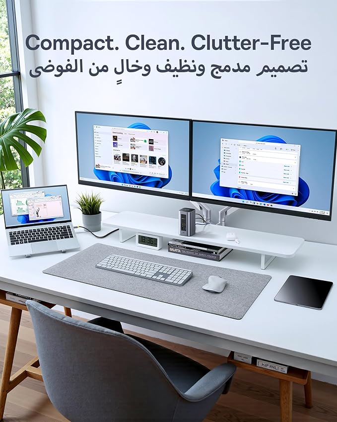 OS-Baseus NU1 Air Spacemate 12-in-1 Docking Station Space Grey (USB-C to 2*HDMI 4K@60Hz+2*USB-C (10Gbps)+2*USB-A (5Gbps)+2*USB-A (480Mbps)+1*RJ45+SD/TF 3.0+1*USB-C (PD)