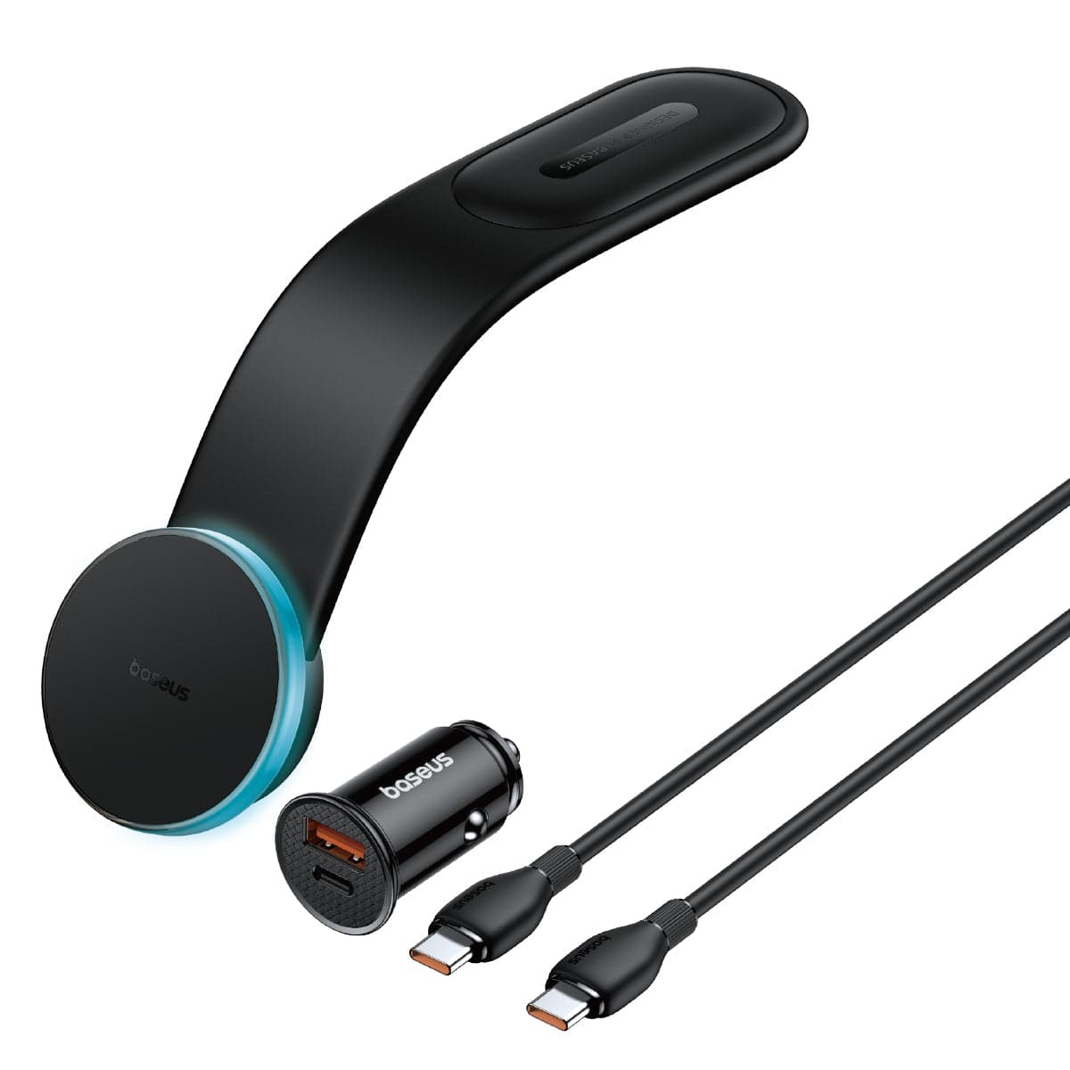 حامل جوال مغناطيسي للسيارة لاسلكي من بيسوس - C02 Pro Series مع شاحن لاسلكي 3 في 1