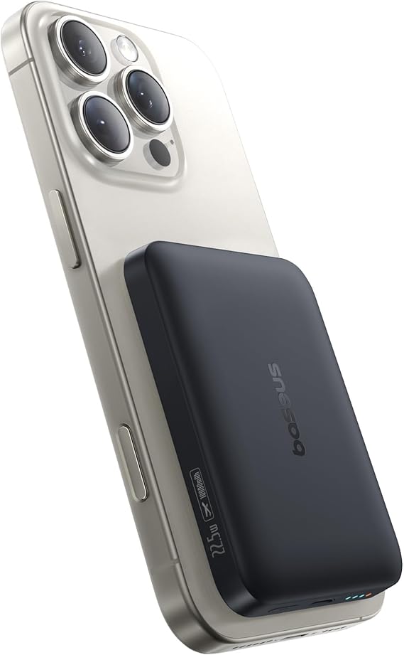 OS-Baseus EnerFill FM11 Ultra-Mini Magnetic Power Bank 10000mAh 22.5W Cosmic Black (Includes Simple Cable Type-C to Type-C 20V/3A 30cm Black)