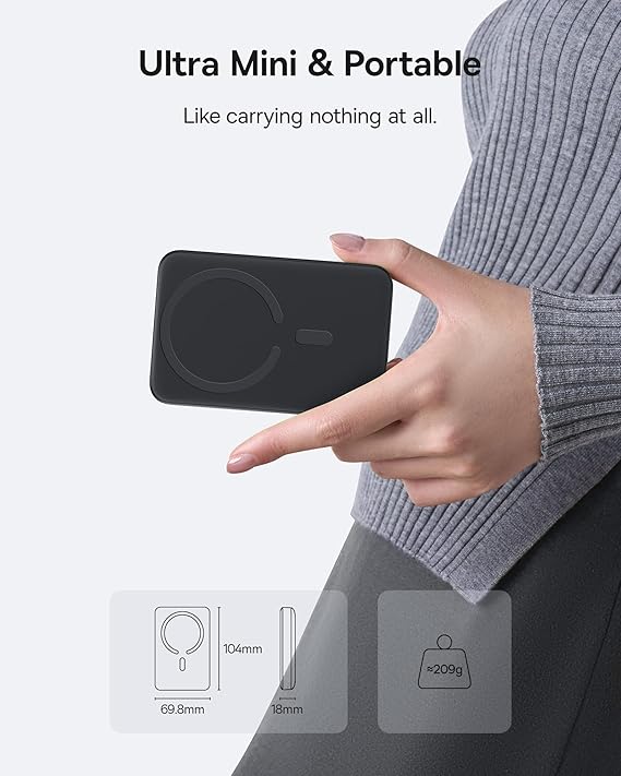 OS-Baseus EnerFill FM11 Ultra-Mini Magnetic Power Bank 10000mAh 22.5W Cosmic Black (Includes Simple Cable Type-C to Type-C 20V/3A 30cm Black)