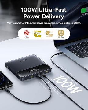 OS-Baseus H1 Fast Charging Power Bank with Digital Display 20000mAh 100W Cosmic Black