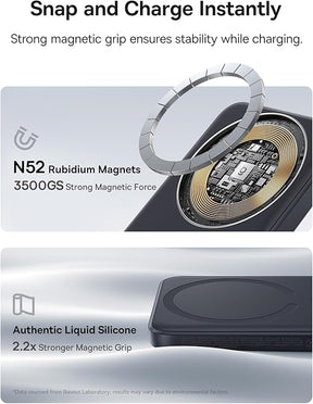 OS-Baseus EnerFill FM11 Ultra-Mini Magnetic Power Bank 10000mAh 22.5W Cosmic Black (Includes Simple Cable Type-C to Type-C 20V/3A 30cm Black)