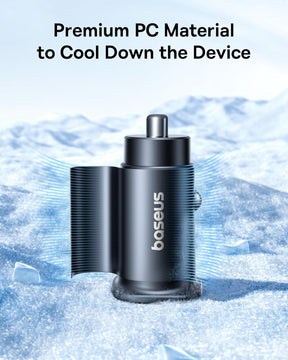 شاحن سيارة Baseus GoTrip DP1 C+U بقدرة 30 واط – لون أسود كوزميك (Cosmic Black)