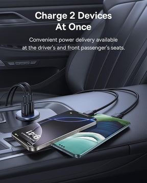 شاحن سيارة Baseus GoTrip DP1 C+U بقدرة 30 واط – لون أسود كوزميك (Cosmic Black)