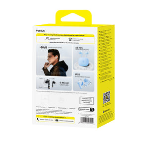 OS-Baseus Bass EP10 Pro In-Ear True Wireless Earbuds Moon White